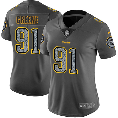 Nike Steelers #91 Kevin Greene Gray Static Women's Stitched NFL Vapor Untouchable Limited Jersey